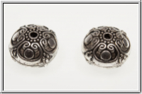 Metallperle "Bali-Donut 2", 12x16mm, antiksilberfb., Tibetsilber, 1 Stk.