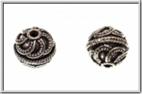 Metallperle "Strudel", 13x13mm, antiksilberfb., Metall, 1. Stk.