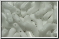 3-Loch-Bridge-Beads, 12x3mm, white, op., 50 Stk.