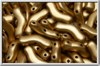 3-Loch-Bridge-Beads, 12x3mm, gold, met., satin, 50 Stk.