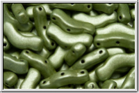 3-Loch-Bridge-Beads, 12x3mm, beige, met., suede, 50 Stk.