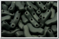 3-Loch-Bridge-Beads, 12x3mm, black, op., matte, 50 Stk.