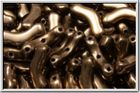 3-Loch-Bridge-Beads, 12x3mm, bronze, dk., met., 50 Stk.