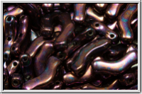3-Loch-Bridge-Beads, 12x3mm, black, op., vega iris., 50 Stk.