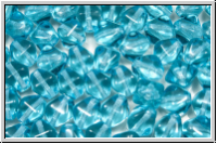 b�hm. Glasperle, Bicone, 6mm, aqua, trans., 30 Stk.