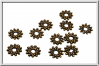 Spacer "Double-Daisy-Ring", 1,5x9mm, antikmessingfb., Messing, 10 Stk.