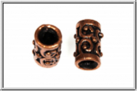 Spacer "Bali-R�hrchen", 10x6mm, antikkupferfb., Messing, 1 Stk.