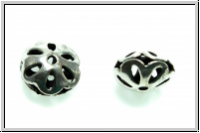 Metallperle "Tr�pfchenreigen", 6x9mm, silberfb., Messing, 1 Stk.