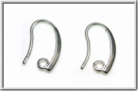 Ohrhaken "Small Drop", 18x10x0,8, silberfb., Messing, 1 Paar
