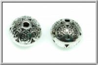 Metallperle "P�nktchen", 9mm, antiksilberfb., Tibetsilber, 1 Stk.