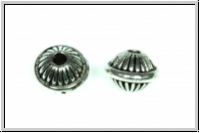 Spacer "Donut, gerillt", 5x7mm, antiksilberfb., Messing, 5 Stk.