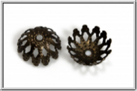 Perlenkappe "12 Petals", filigran, 4x8mm, antikmessingfb., Messing, 10 Stk.