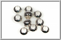 Spacer "Donut, glatt", 4x6mm, silberfb., Messing, 10 Stk.