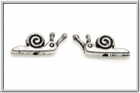 Spacer "Schnecke", 6x15x2,5mm, antiksilberfb., Messing, 1 Stk.