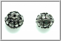Metallperle "Schneckenmuster", 9x10mm, antiksilberfb., Tibetsilber, 1 Stk.