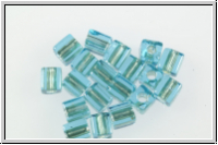 SB-04-2639, MIYUKI Squares, 4mm, aqua, trans., platinum-ld., 10g
