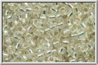 R-11-2021, TOHO Rocailles, 11/0, crystal, trans., silver-ld., AB, 10g