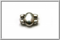 Magnetverschluss "KYPRI", CYMBAL, 13,2x10mm, versilbert, Metall, 1 Stk.