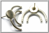 Ohrringe "PLATANI IV", CYMBAL, 17,18x23,2mm, versilbert, Metall, 1 Paar