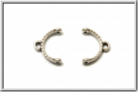 Bead Ending "SKALOTI II", CYMBAL, 9,6x12,3mm, versilbert, Metall, 1 Paar
