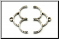 Bead Ending "SKALOTI III", CYMBAL, 14,2x22,8mm, versilbert, Metall, 1 Paar
