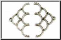 Bead Ending "SKALOTI IV", CYMBAL, 19,5x33,8mm, versilbert, Metall, 1 Paar