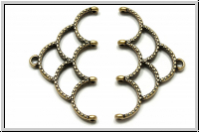 Bead Ending "SKALOTI IV", CYMBAL, 19,5x33,8mm, antikmessingfb., Metall, 1 Paar