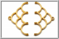Bead Ending "SKALOTI IV", CYMBAL, 19,5x33,8mm, vergoldet, Metall, 1 Paar