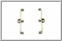 Bead Ending "TOPOLIA III", CYMBAL, 6x23mm, versilbert, Metall, 1 Paar