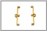 Bead Ending "TOPOLIA III", CYMBAL, 6x23mm, vergoldet, Metall, 1 Paar