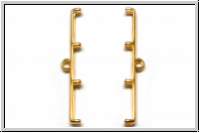 Bead Ending "TOPOLIA IV", CYMBAL, 6x33,4mm, vergoldet, Metall, 1 Paar