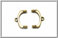Bead Ending "FRES II", CYMBAL, 9,6x19,4mm, antikmessingfb., Metall, 1 Paar