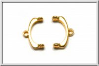 Bead Ending "FRES II", CYMBAL, 9,6x19,4mm, vergoldet, Metall, 1 Paar