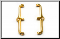 Bead Ending "SKAFI III", CYMBAL, 6x24,9mm, vergoldet, Metall, 1 Paar
