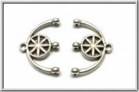 Bead Ending "AMATOS III", CYMBAL, 13,6x18,6mm, versilbert, Metall, 1 Paar