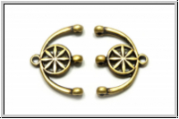 Bead Ending "AMATOS III", CYMBAL, 13,6x18,6mm, antikmessingfb., Metall, 1 Paar