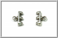 Bead Ending "ROZOS III", CYMBAL, 8,1x11,6mm, versilbert, Metall, 1 Paar