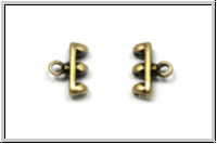 Bead Ending "ROZOS III", CYMBAL, 8,1x11,6mm, antikmessingfb., Metall, 1 Paar