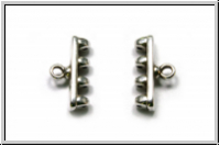 Bead Ending "ROZOS IV", CYMBAL, 8,2x15,7mm, versilbert, Metall, 1 Paar