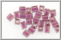 SB-04-2650, MIYUKI Squares, 4mm, pink, trans., violet-ld., 10g