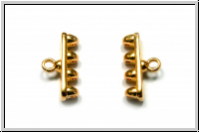 Bead Ending "ROZOS IV", CYMBAL, 8,2x15,7mm, vergoldet, Metall, 1 Paar