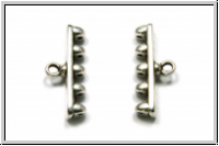 Bead Ending "ROZOS V", CYMBAL, 8,0x19,6mm, versilbert, Metall, 1 Paar