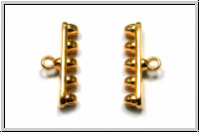 Bead Ending "ROZOS V", CYMBAL, 8,0x19,6mm, vergoldet, Metall, 1 Paar