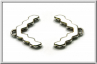 Bead Ending "MENITES", CYMBAL, 9,4x15,7mm, versilbert, Metall, 1 Paar