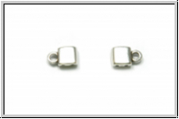 Bead Ending "PIPERI I", CYMBAL, 7,5x5,0mm, versilbert, Metall, 1 Paar