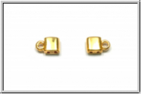 Bead Ending "PIPERI I", CYMBAL, 7,5x5,0mm, vergoldet, Metall, 1 Paar