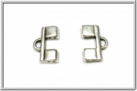 Bead Ending "PIPERI II", CYMBAL, 10,5x15,5mm, versilbert, Metall, 1 Paar
