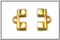 Bead Ending "PIPERI II", CYMBAL, 10,5x15,5mm, vergoldet, Metall, 1 Paar