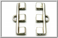 Bead Ending "PIPERI III", CYMBAL, 10,5x25,8mm, versilbert, Metall, 1 Paar