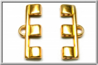 Bead Ending "PIPERI III", CYMBAL, 10,5x25,8mm, vergoldet, Metall, 1 Paar